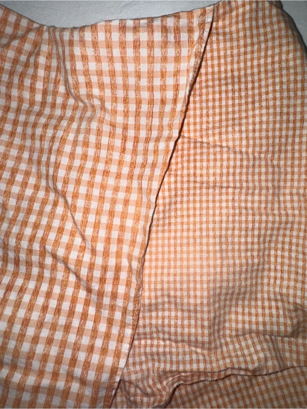 Honey Belle Orange Gingham Mini Skort